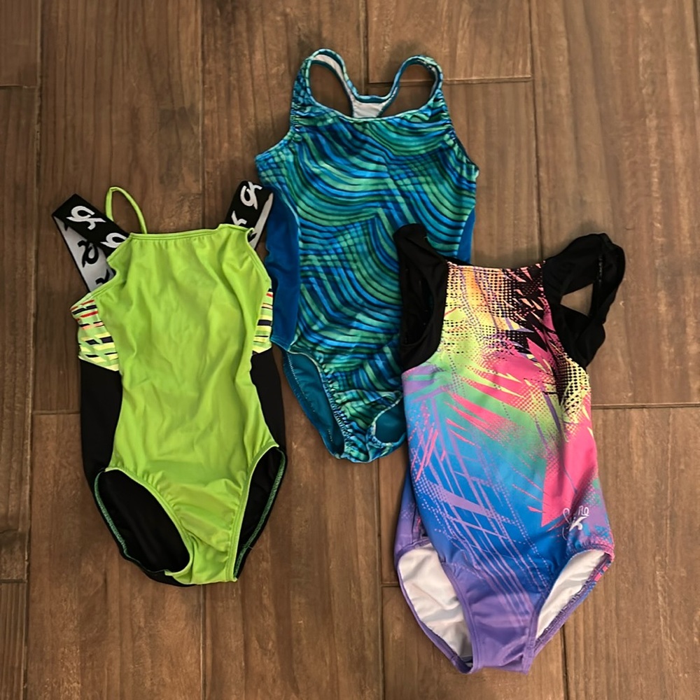 Bundle of 3 GK Elite gymnastics leotards